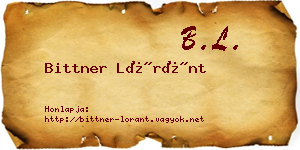 Bittner Lóránt névjegykártya